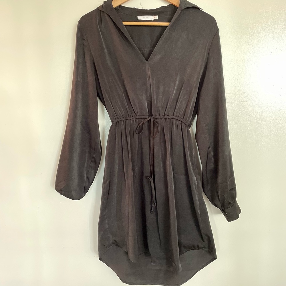 Lush clinched waist black dress - M